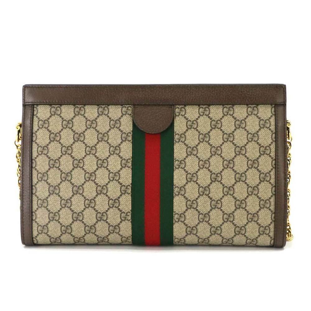 GUCCI Ophidia GG Supreme Medium Shoulder Bag Leather Beige Brown 503876 - Picture 2 of 10